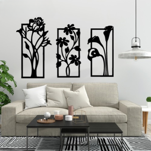 Wooden Flower Frame Wall Art