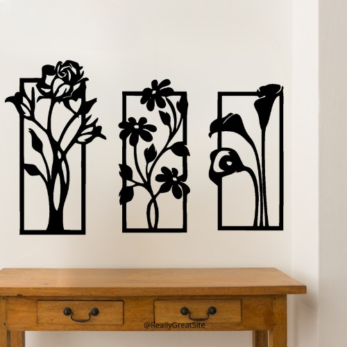 Wooden Flower Frame Wall Art