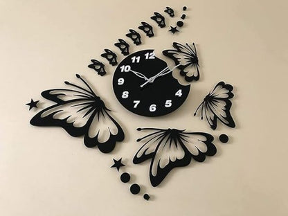 Butterfly 3D Wooden Wall Clock | Elegant DIY Wall Art