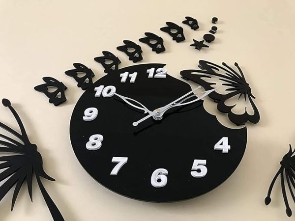 Butterfly 3D Wooden Wall Clock | Elegant DIY Wall Art