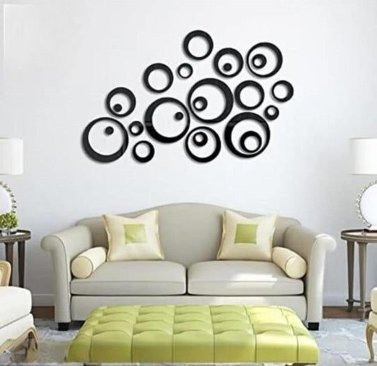 Elegant Harmony: 24-Piece MDF Ring Design Wall Art Set