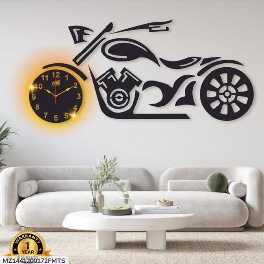 Ride in Style: 3mm MDF Bike Design Wall Clock