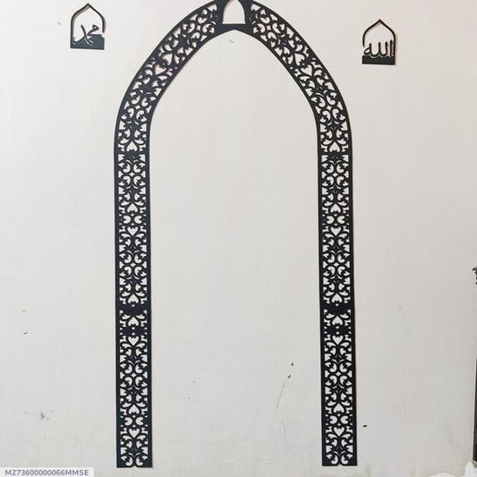 Black Islamic Wall Art for Prayer Room | Namaz Corner Decor