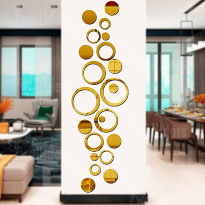 Acrylic Ring Mirror Wall Art | Modern Decorative Accent