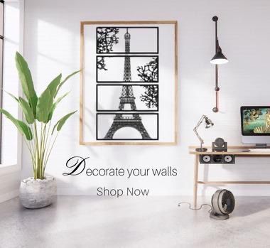 Parisian Elegance: 4-Piece MDF Eiffel Tower Wall Hanging