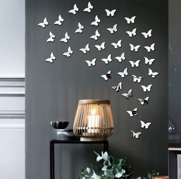 Pack of 30 Acrylic Butterfly Wall Art | Elegant Home & Kids Room Decoration